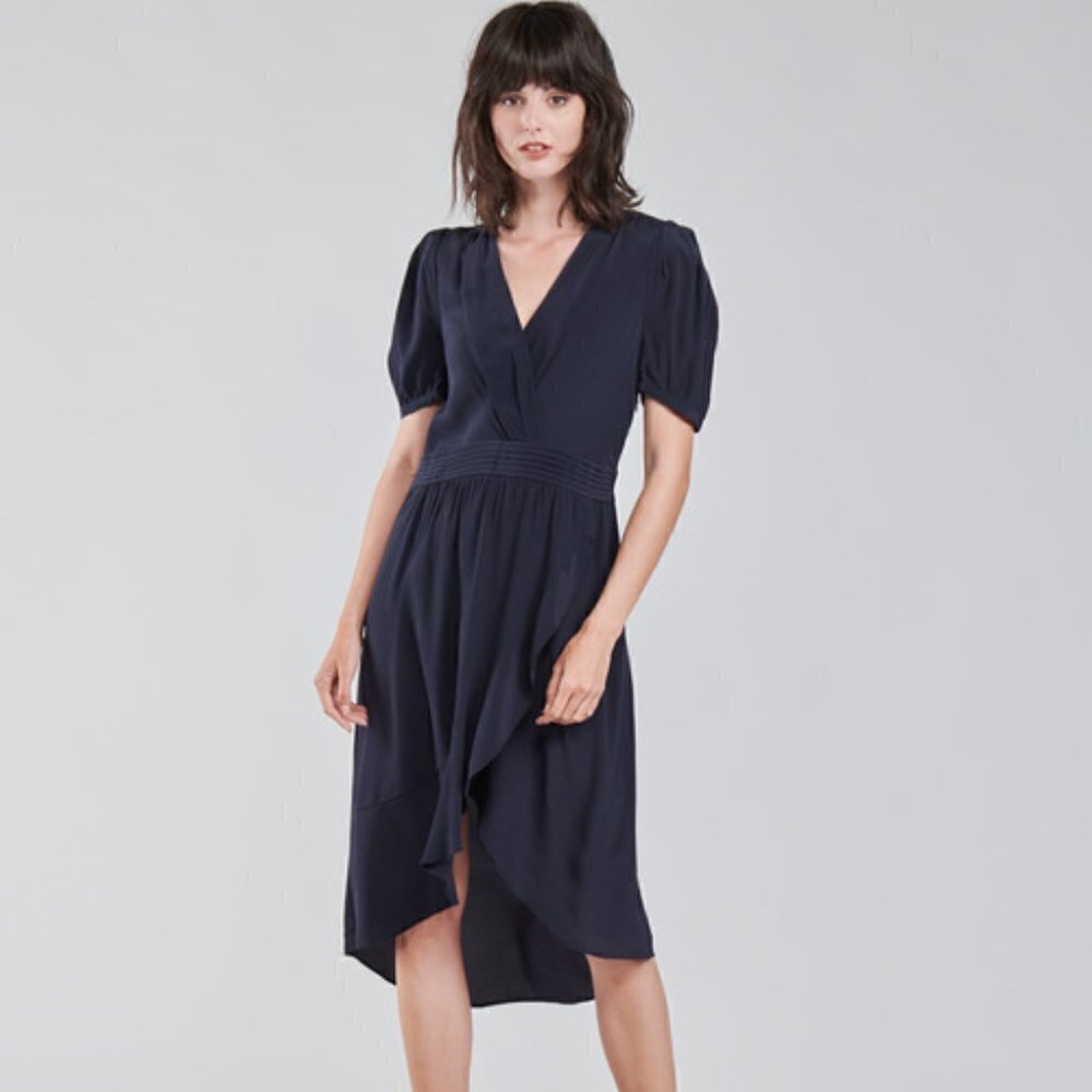 Anthropologie See u Soon Marine Wrap Style Midi Dress